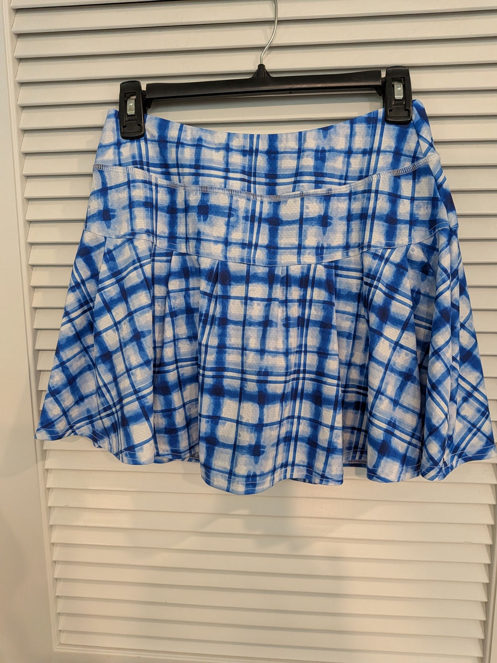#1. Blue Plaid Flared Women's Athletic Skirt 15 " Long Size M